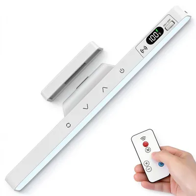 Produktbild von LED Unterbauleuchte mit Magnet, 5 Lichtfarben, stufenlos dimmbar, Fernbedienung, USB-C Ladefunktion, Timer und Akkustandsanzeige