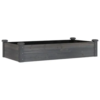 Obrázek produktu pro vidaXL Zvýšená postel s vložkou šedá 120x60x25 cm Masivní jedlové dřevo