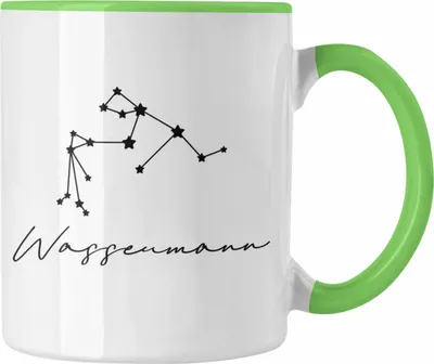 Produktbild von Trendation - Wassermann Sternzeichen Tasse Geschenk Horoskop Tierkreiszeichen (Grün)