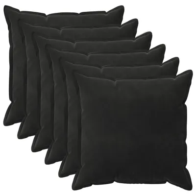 Obrázok produktu pre vidaXL Vankúšový poťah, 6 ks, HOUTEN, čierna, 70 x 70 cm, zamat