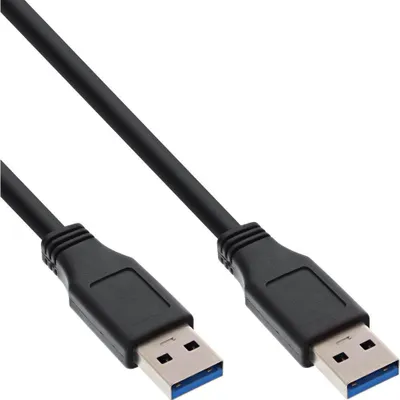 Image de InLine® 35203 Câble USB 3.0, A à A, noir, 0,3m
