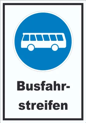 Produktbild von Aufkleber Busfahrstreifen A0 (841x1189mm)