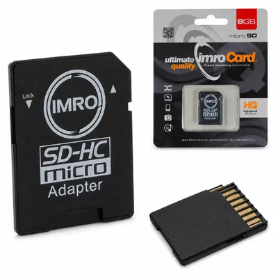 Zdjęcie produktu dla Imro karta pamięci 8GB microSDHC kl. 4 + adapter