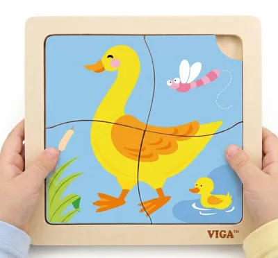 Produktbild von Viga Handliches Entenpuzzle aus Holz