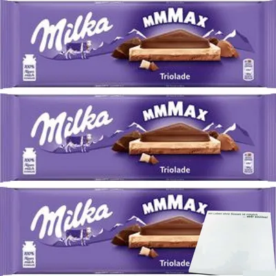 Produktbild von Milka Triolade 3er Pack (3x300g Großtafel) + usy Block
