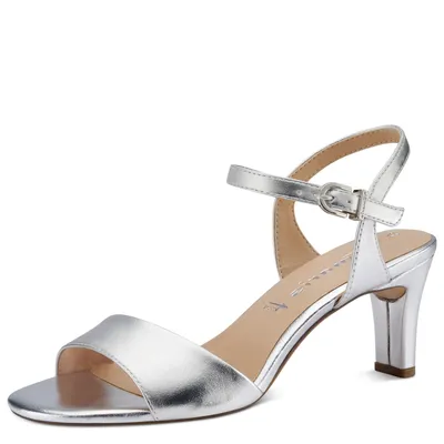Produktbild von Tamaris Damen Sandale Sandalette elegant Absatz 1-28008-20, Größe:41 EU, Farbe:Silber