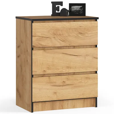 Immagine prodotto di Comò Sostenibile K60 con 3 Cassetti in Finitura Legno di Quercia Craft