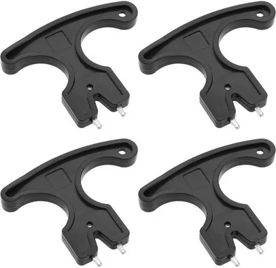 Produktbild von Golfspikesleutel aus Edelstahl mit Ergonomischem Griff und 4 schwarzen Spikes