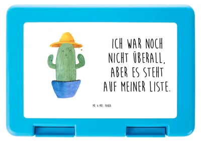 Produktbild von Mr. & Mrs. Panda Bentobox Kaktus Hut - Weiß - Geschenk, Vorratsbehälter, Essensbox, Motivation, Weltenbummler, Spruch, Kakteen, Snackbox, Bento Box, Städtetrip, Reisen