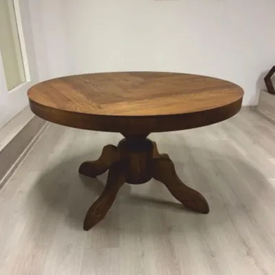 Produktbild von Casa Padrino Landhausstil Eichenholz Esstisch Braun Ø 130 cm - Esszimmer Möbel