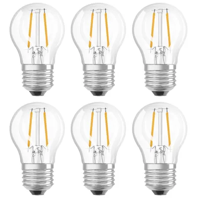 Produktbild von 6 x Osram LED Filament Leuchtmittel P45 Tropfen 2,8W = 25W E27 klar 250lm warmweiß 2700K DIMMBAR