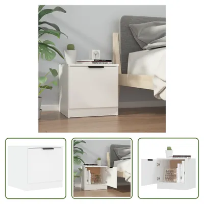 Immagine prodotto di The Living Store, comodino bianco, 40x39x40 cm