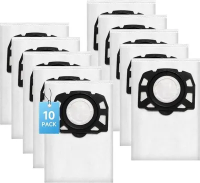 Obrázek produktu pro balení 10 sáčků do vysavače Kärcher - Kompatibilní s vysavači WD4, WD5, WD6, MV4, MV5 a MV6 - Prachové filtrační sáčky
