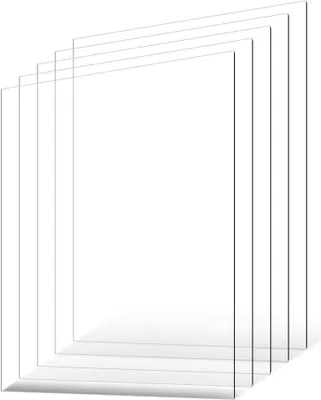 Immagine prodotto di set di 5 lastre di plexiglas PET 610x914 mm - lastre di plastica spesse 1 mm - lastre di plastica per progetti di bricolage e costruzione