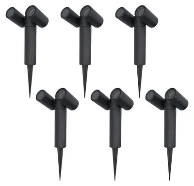 Produktbild von hoftronic LED Gartenstrahler Pinero Doppel GU10 IP65 Schwarz Dimmbar Schwenkbar