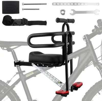 Produktbild von Unyqoos® Kinderfahrradsitz verstellbar 6 Monate–8 Jahre, universal für 90 % aller Fahrräder (City, E‑Bike, MTB, Faltrad), Metall‑Sicherheitsbügel, wasserfest, montage ohne Werkzeug