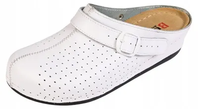 Produktbild von M&C BZ260 Damen Clogs Leder Weiß Größe 38