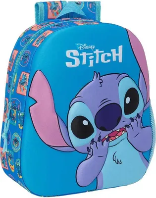 Produktbild von Schulrucksack Stitch Blau 27 x 33 x 10 cm 3D
