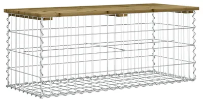 Obrázek produktu pro vidaXL Gabionová zahradní lavička 103x44x42 cm Impregnované borovicové dřevo