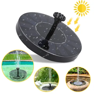 Zdjęcie produktu dla Fiqops Solar Fountain Outdoor Solar Pond Pump z panelem słonecznym 1.5W Solar Pump Water Pump Fontanna pływająca do oczka wodnego Garden Fountain Fish Tank Small Pond