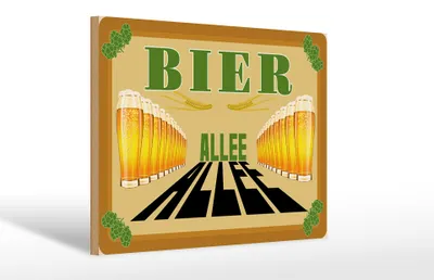 Produktbild von Holzschild Alkohol 30x20cm Bier Allee