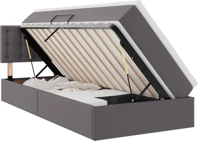 Immagine prodotto di Letto con contenitore e LED Grigio 90 x 190 cm