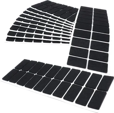 Produktbild von Adsamm® | 200 x selbstklebende Filzgleiter / Schwarz / 20x40 mm / rechteckig / Möbelgleiter aus Filz mit 3.5 mm Stärke