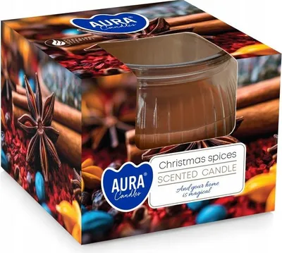 Obrázek produktu pro BISPOL Aura 18H Skleněná vonná svíčka s vánočním kořením