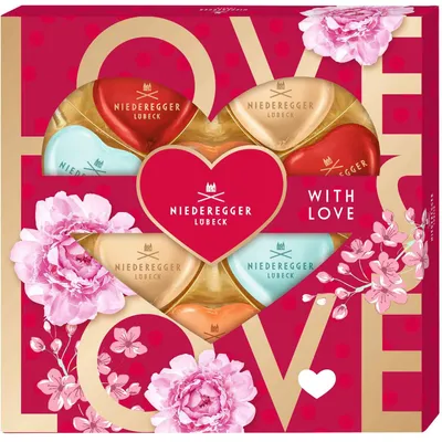 Produktbild von Niederegger Meister-Selektion Herzen 'With Love' 125g