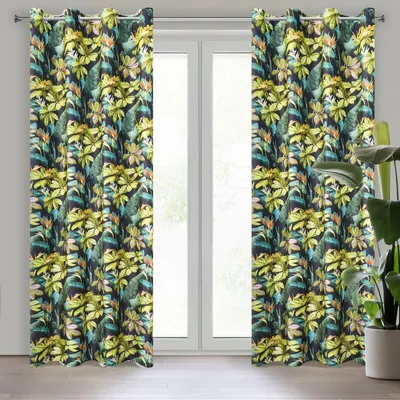 Produktbild von Design91 Vorhang LIVY schwarz Z 140x250 cm  Ösen Ösenvorhang