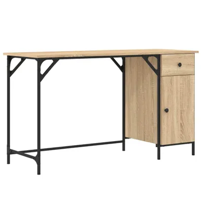 Image de Bureau d'ordinateur chêne sonoma 131x48x75 cm bois d’ingénierie