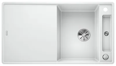 Image de BLANCO AXIA III 5 S-F, SILGRANIT® PuraDur®, blanc, réversible, planche à découper en verre incluse