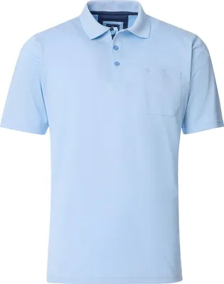 Produktbild von REDMOND Casual Herren Polo-Shirt Kurzarm Regular-Fit Jersey Hellblau XL