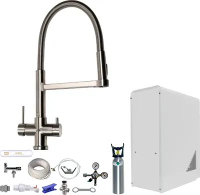 Produktbild von Sprudelwasser Tafelwasseranlage BieTal® BT-10U 5-W Wasserhahn mit Brause 2kg CO2