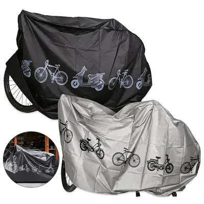 Produktbild von 2er Set Fahrradhülle Grau+Schwarz, wasserdicht, UV-Schutz 50+, leicht & faltbar, schützt vor Regen, Staub & Sonne, universal passend