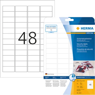Produktbild von HERMA Special Selbstklebende, matte Etiketten aus Schutz-/Siegelfolie