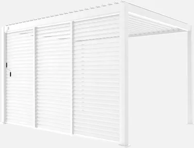 Immagine prodotto di Pergola bioclimatica 3x4 in alluminio + 3 persiane da 1.3m, Bianco