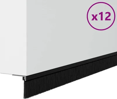Obrázek produktu pro vidaXL Těsnění dveří s kartáčem 12 ks černé 100 cm