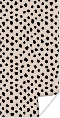 Produktbild von MuchoWow® Poster Polka dots - Schwarz - Beige 20x40 cm - Plakat - Foto