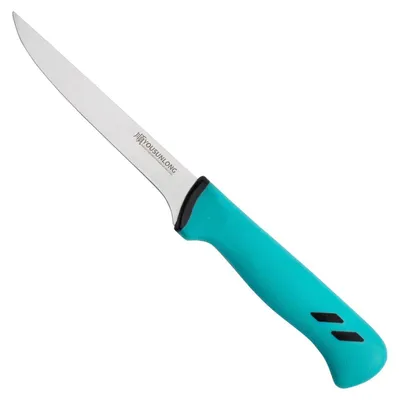 Obrázok produktu pre Ostrý nôž na oddeľovanie mäsa, zakrivený, dĺžka 152 mm, vyrobený z molybdénovej ocele, farba: tmavomodrá (carbon)