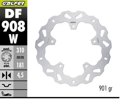 Productafbeelding van Remklauw GALFER, golfrem, voor BMW R 1300GS Adventure, modeljaren 2023-2025, afmetingen 310x181mm