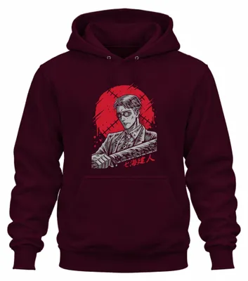 Produktbild von Samurai Katana Anime Yakuza Gentleman Blut Noir Steampunk Hoodie Kapuzenpullover, Burgundy, M