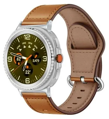 Produktbild von By Qubix Classic Lederarmband - Braun - passend für Samsung Galaxy Watch 9 - 40 mm / 44 mm