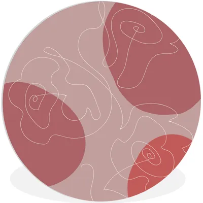 Produktbild von MuchoWow® Rundes Wandbild - Runde Bilder Rosen - Rot - Blumen - Abstrakt Ø 90 cm Kreis Wanddekoration Kunststoff - Wandkreis - Wandschmuck - Wand-Kreis - Wohnzimmer - Bild - Runde - Wanddeko - Dibond - Kunstdrucke
