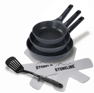 Immagine prodotto di Set di padelle STONELINE® SMART da 6 pezzi 20/24/28 | senza coperchi - Grigio