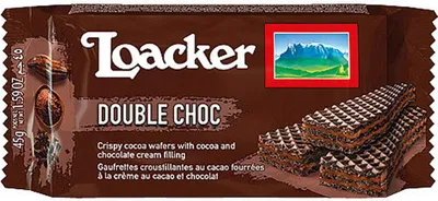 Produktbild von Loacker Wafer Double Choc cookies Waffeln mit Schokolade und Kakaocreme 175g