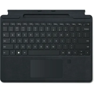 Produktbild von Microsoft Surface Pro Signature Keyboard with Fingerprint Reader, QWERTY, Spanisch, Touchpad, Microsoft, Surface Pro 8 Surface Pro X, Schwarz