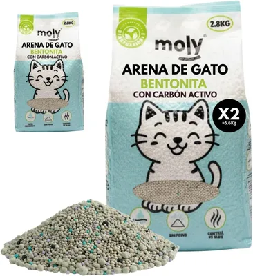 Produktbild von Bentonit Katzenstreu 7,4 l, 2 Stück, Aktivkohle, für Katzentoilette