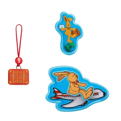Image de Step by Step accessoires pour cartables Magic Mags Set (3 pièces) - Spiegelburg Felix Der Hase "Weltreise" brun bleu