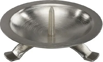 Produktbild von Kerzenleuchter silberfarben, D 9cm, mit Dorn, satiniert